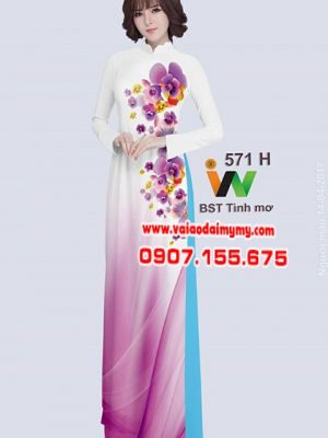 Vải áo dài hoa lan hồ điệp AD IW 571 14