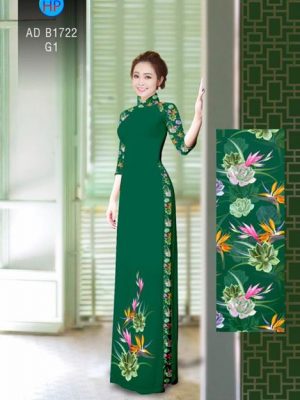 Vải áo dài Hoa Sen và hoa Thiên Điểu AD B1722 16