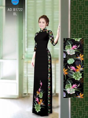 Vải áo dài Hoa Sen và hoa Thiên Điểu AD B1722 15