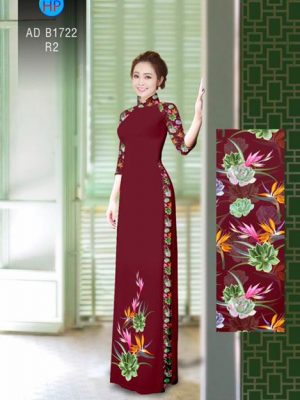 Vải áo dài Hoa Sen và hoa Thiên Điểu AD B1722 23