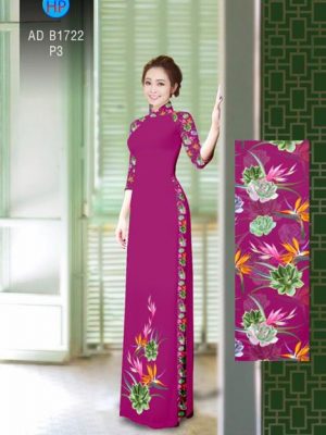 Vải áo dài Hoa Sen và hoa Thiên Điểu AD B1722 22