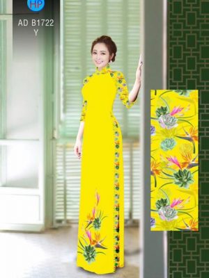 Vải áo dài Hoa Sen và hoa Thiên Điểu AD B1722 25