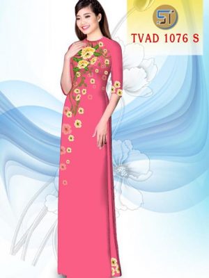 Vải áo dài hoa đẹp AD TVAD 1076 5