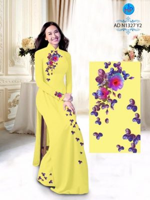 Vải áo dài Hoa in 3D AD 22