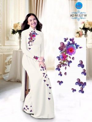 Vải áo dài Hoa in 3D AD 25