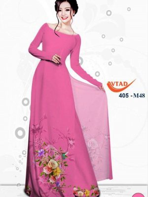 Vải áo dài hoa đẹp AD VTAD 405 5