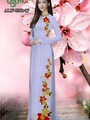 Vải áo dài hoa đẹp AD AL 17--2391 20
