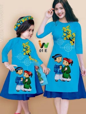 Vải áo dài cách tân mẹ và bé AD IW01 17