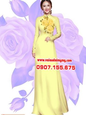 Vải áo dài hoa hồng AD HD 049 14