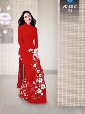 Vải áo dài Hoa in 3D AD B2038 15
