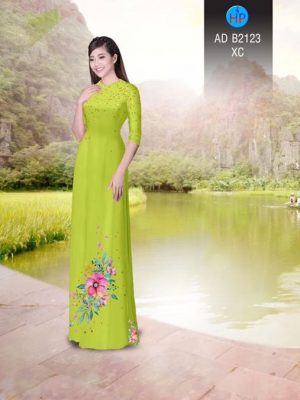 Vải áo dài Hoa in 3D AD B2123 23
