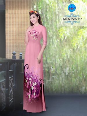 Vải áo dài Hoa Cúc đẹp sang AD N1597 15