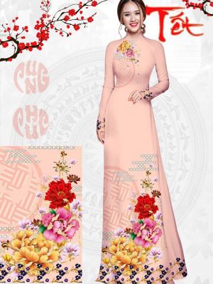 Vải áo dài Hoa Mẫu Đơn Đón Xuân AD PN2568 18