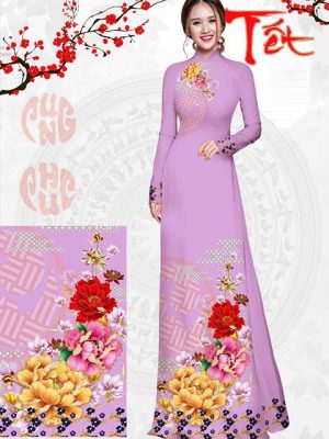Vải áo dài Hoa Mẫu Đơn Đón Xuân AD PN2568 21