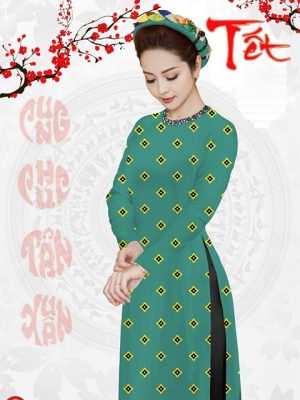 Vải áo dài chấm bi vuông AD HT2553 21