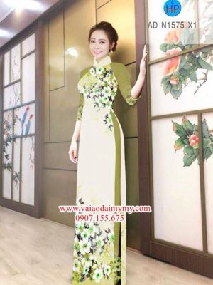 Vải áo dài Hoa in 3D đẹp AD N1575 15