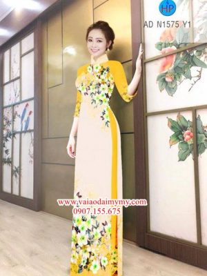 Vải áo dài Hoa in 3D đẹp AD N1575 22