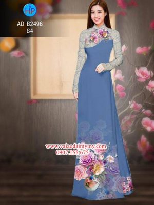 Vải áo dài Hoa in 3D AD B2496 15