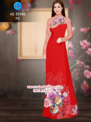 Vải áo dài Hoa in 3D AD B2496 18
