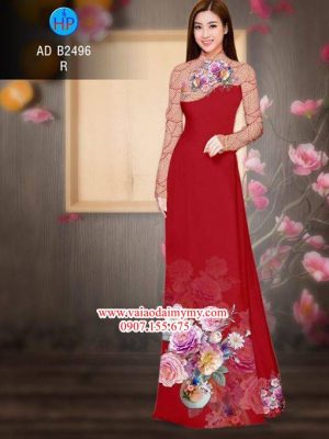 Vải áo dài Hoa in 3D AD B2496 20