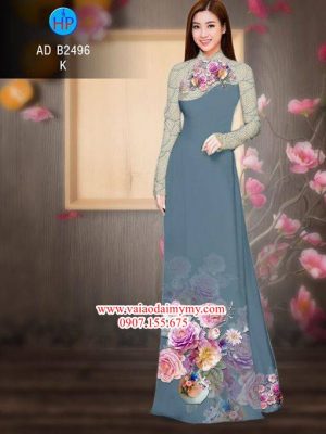 Vải áo dài Hoa in 3D AD B2496 24