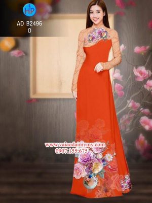 Vải áo dài Hoa in 3D AD B2496 22