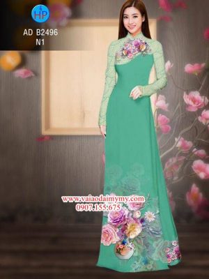 Vải áo dài Hoa in 3D AD B2496 23