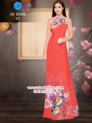 Vải áo dài Hoa in 3D AD B2496 25