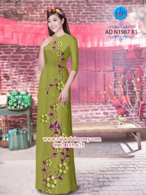 Vải áo dài Hoa in 3D AD N1987 15