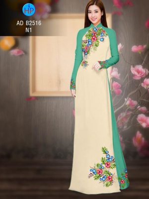 Vải áo dài Hoa in 3D AD B2516 16