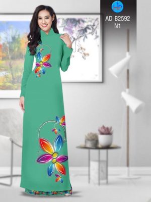 Vải áo dài Hoa in 3D AD B2592 20