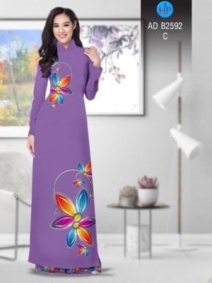 Vải áo dài Hoa in 3D AD B2592 23