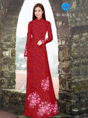 Vải áo dài Hoa 3D trên nền bi màu xinh xắn! AD N2051 23