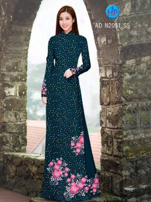 Vải áo dài Hoa 3D trên nền bi màu xinh xắn! AD N2051 24
