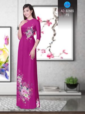 Vải áo dài Hoa in 3D AD B2665 19
