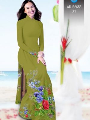 Vải áo dài Hoa in 3D AD B2656 14