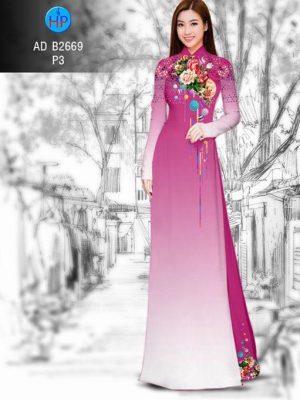 Vải áo dài Hoa in 3D AD B2669 15