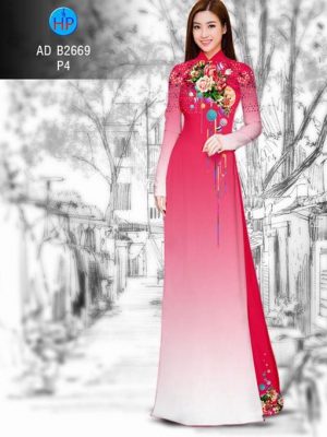 Vải áo dài Hoa in 3D AD B2669 16