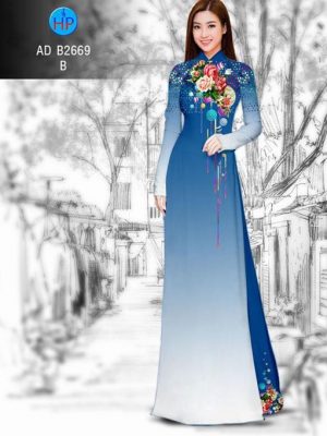 Vải áo dài Hoa in 3D AD B2669 22