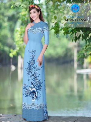 Vải áo dài Hoa Mẫu Đơn và hoa văn AD N2177 18
