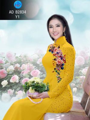 Vải áo dài Hoa và chấm bi AD B2834 24