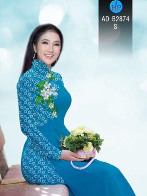 Vải áo dài Hoa Sứ và ô vuông AD B2874 22