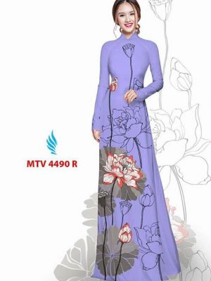 Vải áo dài hoa sen AD MTV 4490 14