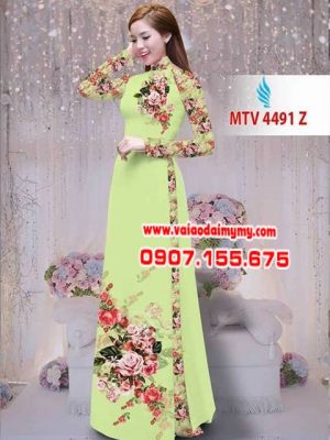 Vải áo dài hoa hồng AD MTV 4491 13