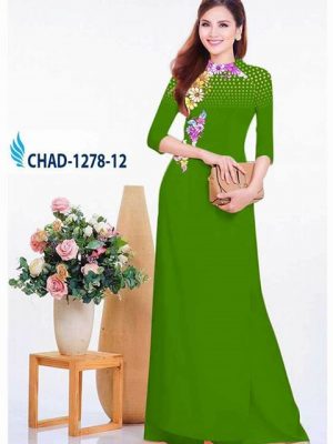 Vải áo dài hoa và bi đơn giản AD CHAD 1278 24