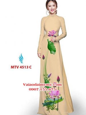Vải áo dài hoa sen AD MTV 4513 14