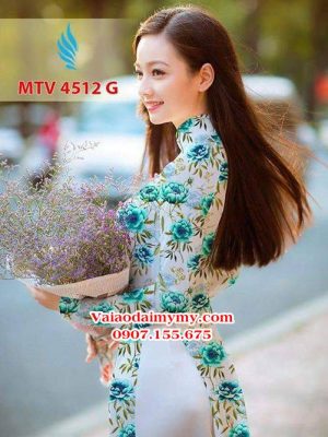 Vải áo dài hoa nguyên áo AD MTV 4512 19