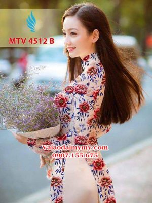 Vải áo dài hoa nguyên áo AD MTV 4512 16