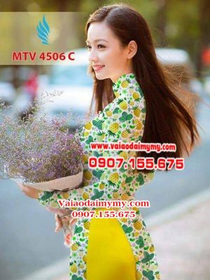 Vải áo dài hình trái cây nguyên áo AD MTV 4506 13