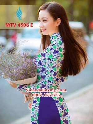 Vải áo dài hình trái cây nguyên áo AD MTV 4506 17